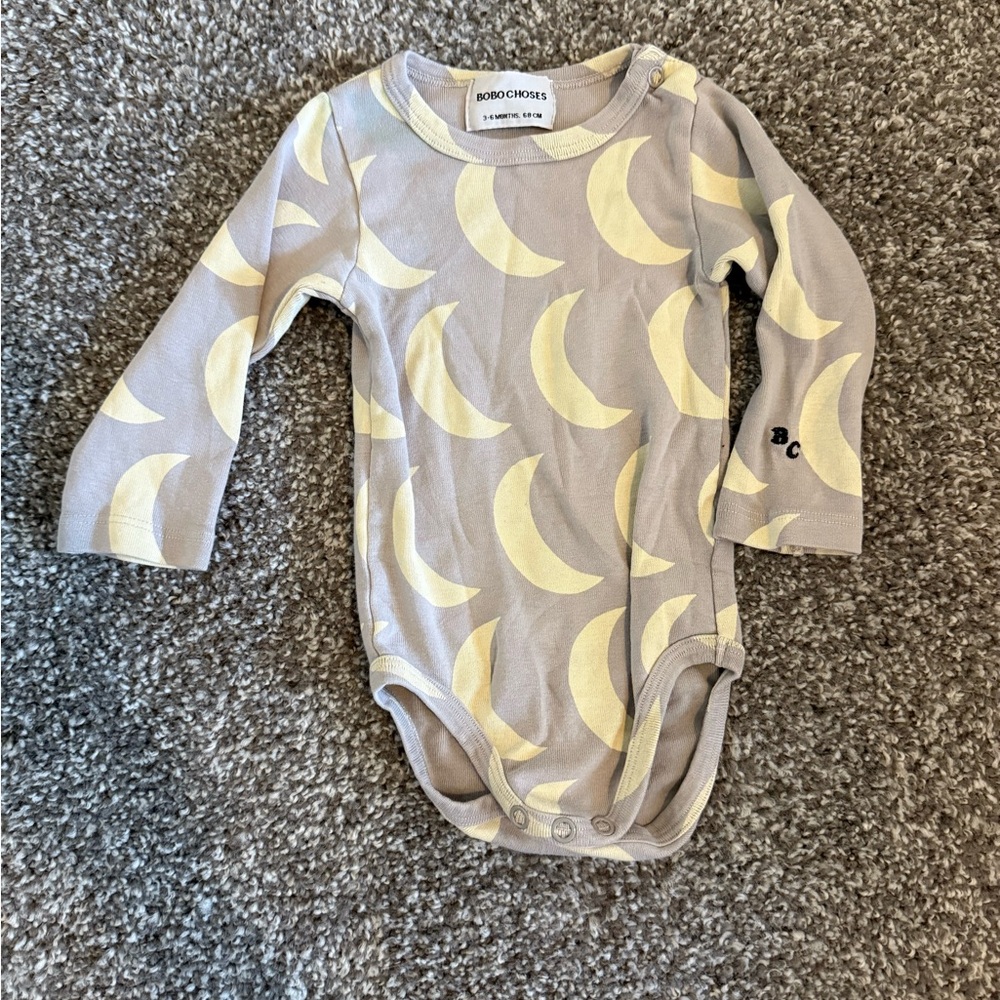 Bobo Choses Onesie with Crescent Moon Print